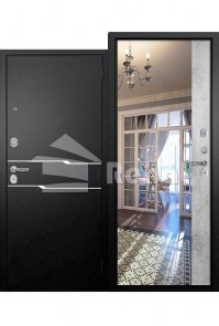 The entrance door is 8.6 cm. Antares Boucle black-Light plaster